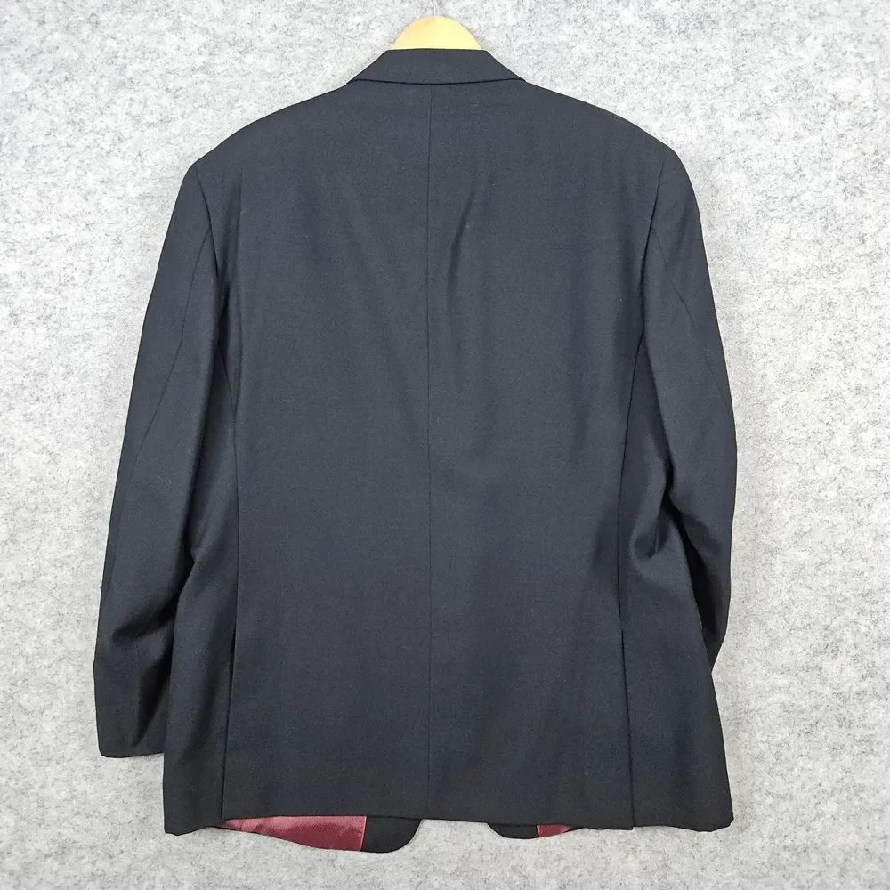 Giorgio Cosani Men's Black Blazer Size 44R 100% Wool Super 140s Hand Tailored‎